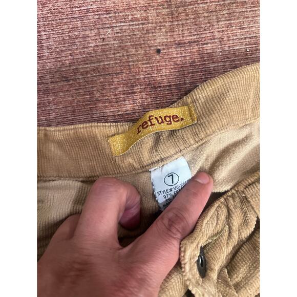 Women’s Boho Vintage Y2K Refuge Low Rise Hipster Corduroy Flare Pants Tan - Picture 6 of 6